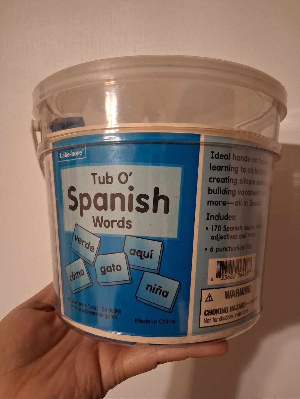 Lakeshore Tub O Spanish Words